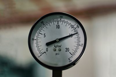 Close-up of pressure gauge