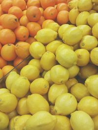 Full frame shot of lemons for sale at shop