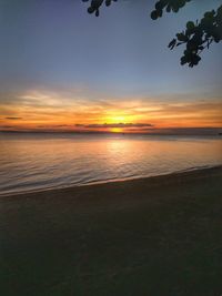 Scenic view of sea against dramatic sky