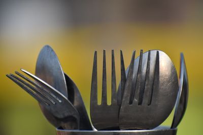 Close-up of fork and spoon 