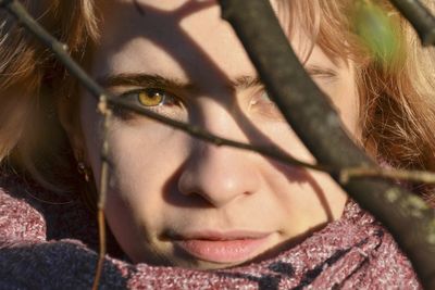 Close-up portrait of young woman