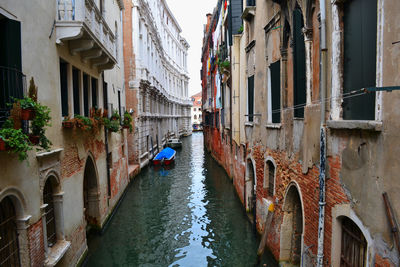 Narrow canal along buildings