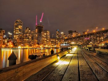 Illuminated city at night