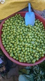 High angle view of fruits for sale in market