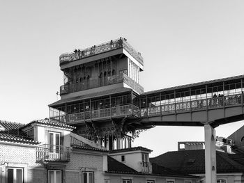 Low angle view of building against clear sky