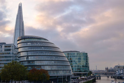 Thames river by the shard against sky