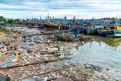 Pollution of waste from fishing activities and daily life