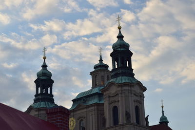 Low angle view of church against cloudy sky