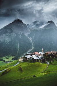 Scenic view of mountains against sky