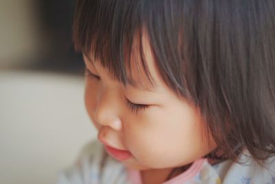 Close-up of cute baby girl