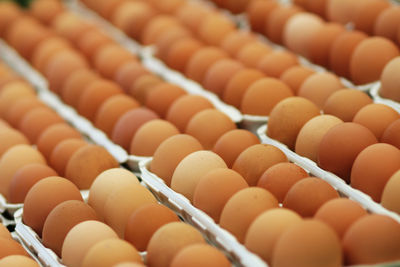 Close-up of eggs for sale at market