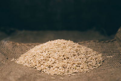 Close-up of bread on wood