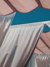 Low angle view of tent against sky