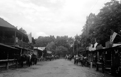 Road along buildings