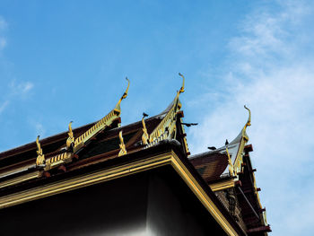 Low angle view of temple against sky