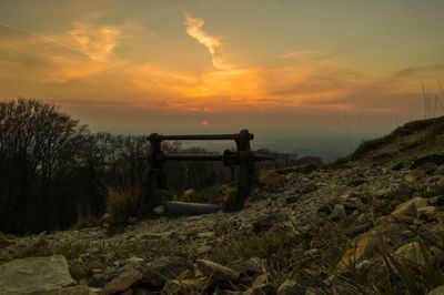 Scenic view of sunset over sea