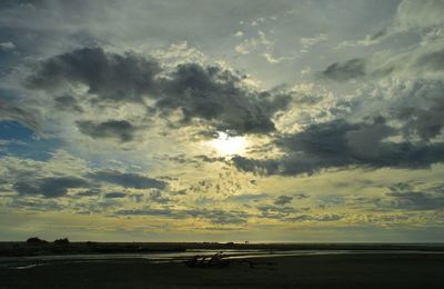 Scenic view of sea at sunset