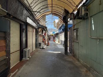 Empty corridor of building