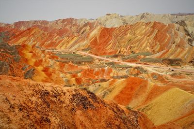 Scenic view of arid landscape against sky