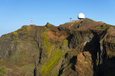 Scenic view of mountain against clear sky