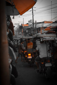 People on street in city