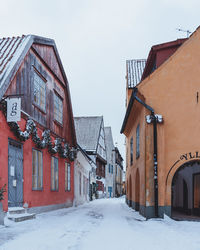 Snow covered houses