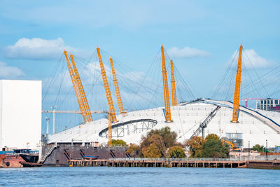 Close up view of the millennium dome in london, england.