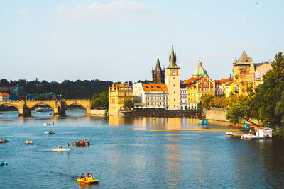 Bridge over river in city