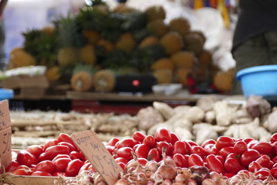 Close-up of fruits for sale at market stall