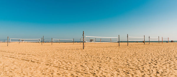 Scenic view of beach against clear sky