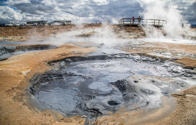 Smoke emitting from mud