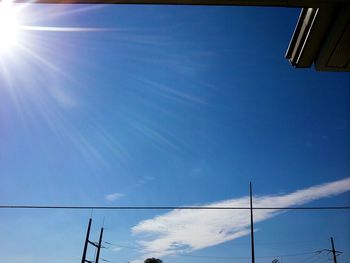 Low angle view of electricity pylon