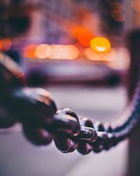 Close-up of hand against blurred background