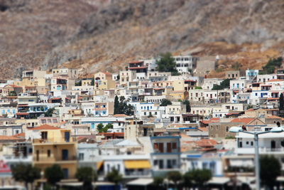 Close-up of houses in town