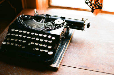 Close-up of old typewriter