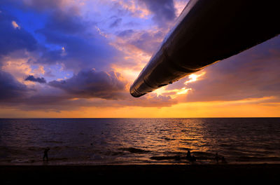 Scenic view of sunset over sea