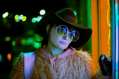 Portrait of woman wearing hat