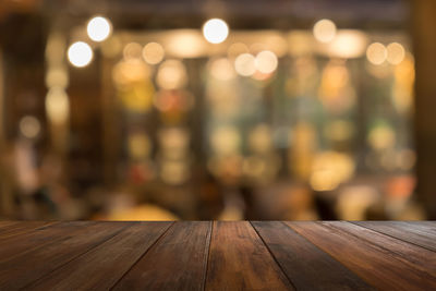 Close-up of wooden table