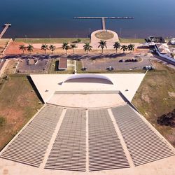 High angle view of temple building