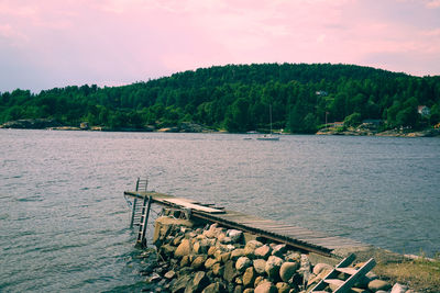 Scenic view of river against sky