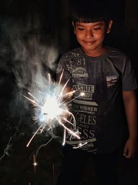 Portrait of child celebrating diwali