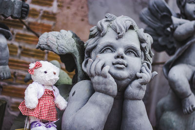 Close-up of angel statue