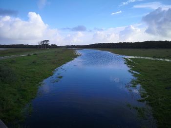 Scenic view of river against sky