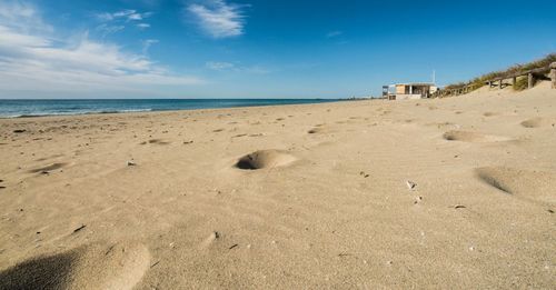 Scenic view of beach against sky