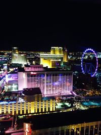 Illuminated city at night