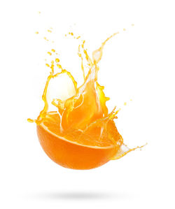 Close-up of yellow splashing water against white background