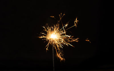 Firework display at night