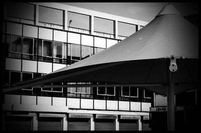 Low angle view of modern building against sky