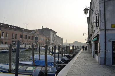 Canal passing through city