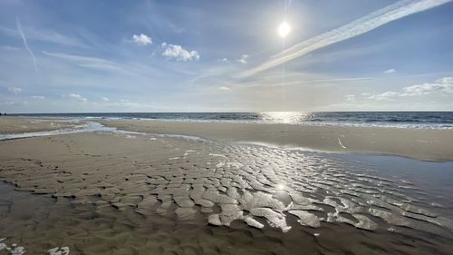 Scenic view of beach against sky